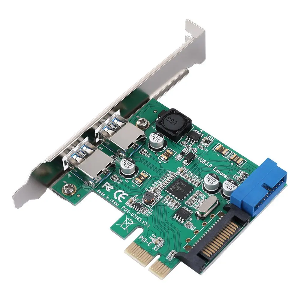 Zeadow PCI-e к 2 портам USB 3 0 и 1 порт 19 контактный разъем адаптер PCI Express контроллер
