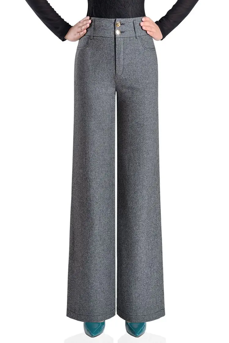 Женские брюки с высокой талией свободные широкие большого размера на весну и