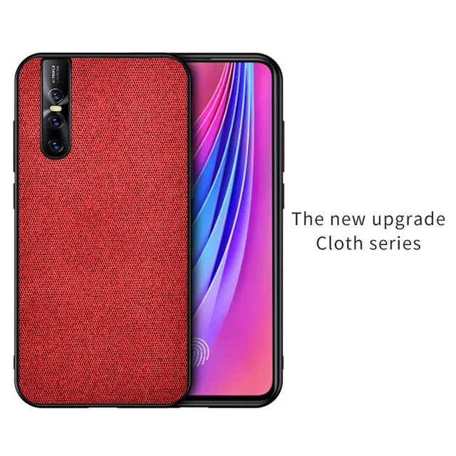 Red Ткань крышка для Vivo V15 Pro Чехол мягкое силиконовое покрытие жесткая задняя панель из поликарбоната КРЫШКА ДЛЯ VIVO V15 S1 V15Pro Защитные Чехлы оболочки - Цвет: Red