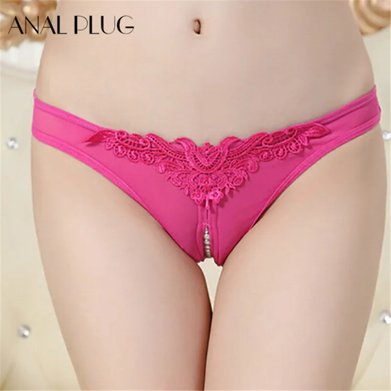 Стринги сексуальные женские жемчужные кружевные брифы с открытой промежностью