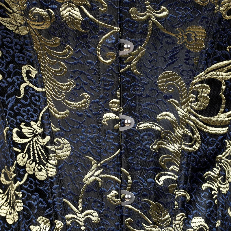 Для женщин парча Корсет Бюстье для танцев топ на шнуровке с костей Overbust Корсеты и бюстье талии тренинговый