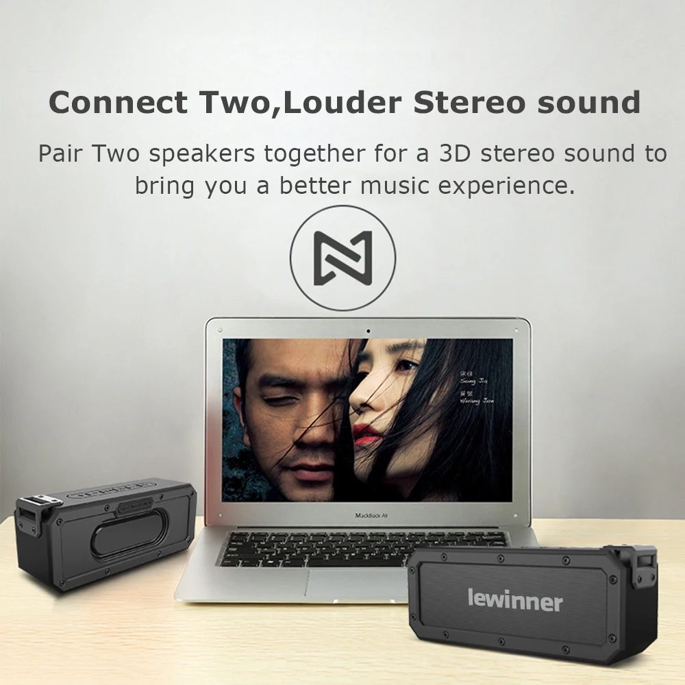 Lewinner X3 Bluetooth динамик IPX7 водонепроницаемый портативный беспроводной динамик 40 Вт динамик s 15H время воспроизведения с Экстра бас сабвуфером