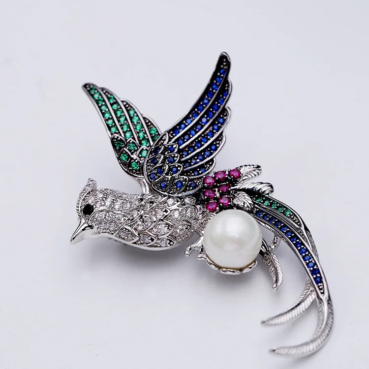 Женская Брошь с жемчугом Queen Lotus серебряная брошь в виде птицы ювелирное изделие и