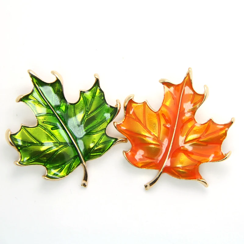 Винтажная эмалированная брошка в виде кленового листа для мужчин и женщин Броши