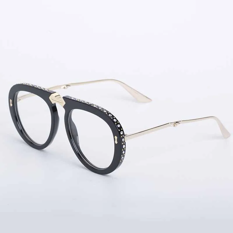 Круглые складные солнцезащитные очки для мужчин и женщин с металлическим горным хрусталем маленькие солнцезащитные очки ретро черные красные желтые линзы UV400 - Цвет линз: 3