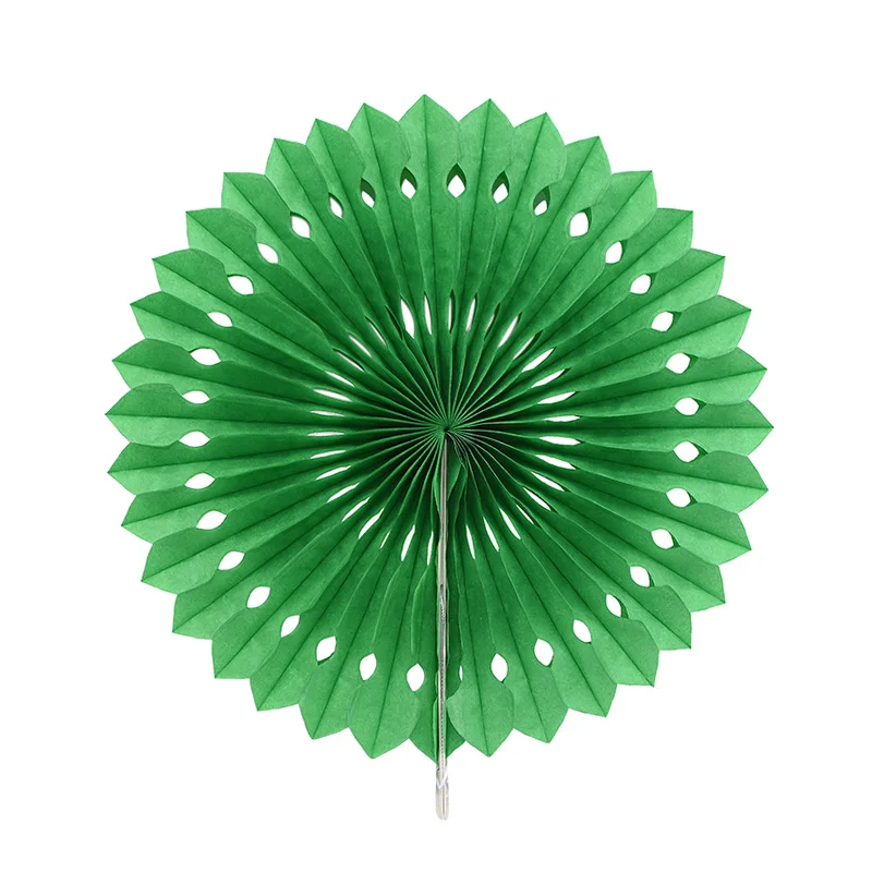 Dark green 5 шт. 8 ''-12'' веера из папиросной бумаги для вечерние украшения DIY Висячие свадебные бумажные цветы для детского дня рождения - Цвет: Dark green