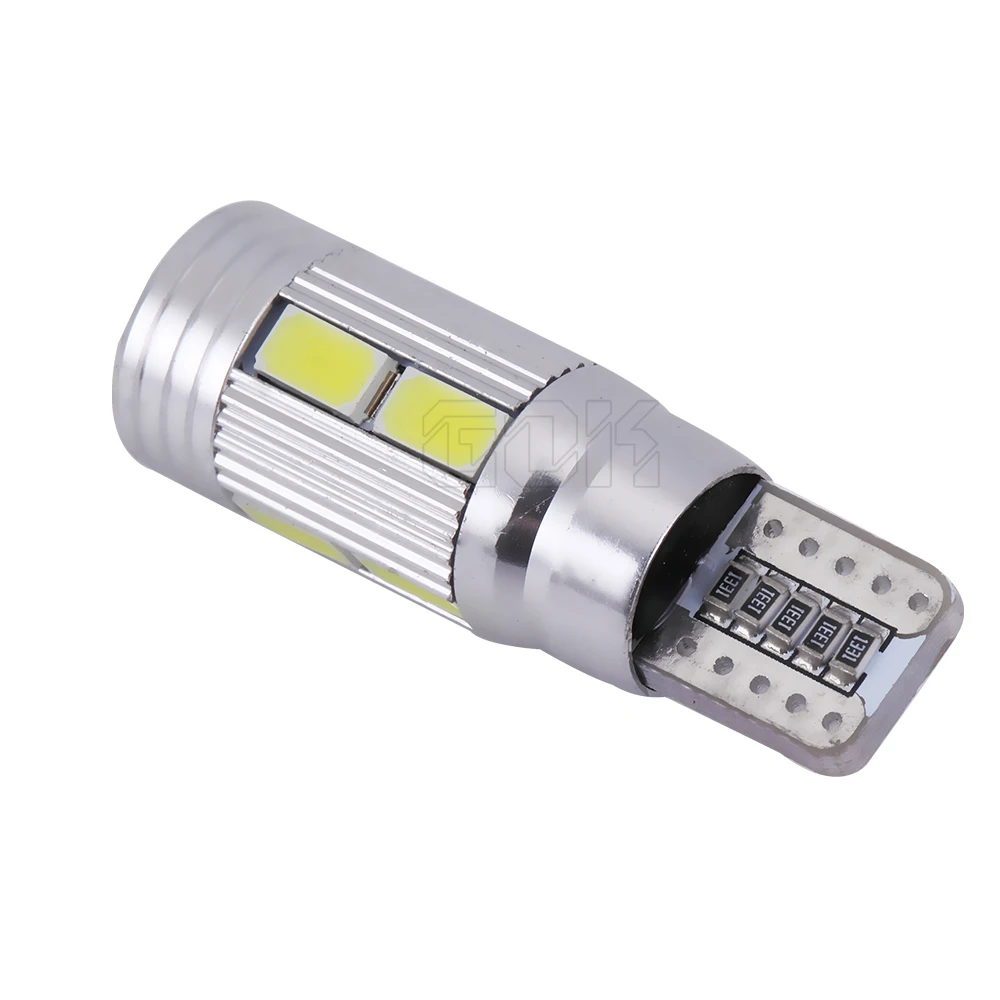 50 шт./лот T10 Светодиодная лампа canbus 194 ксеноновая Белая светодиодная CANBUS 10SMD led 5730