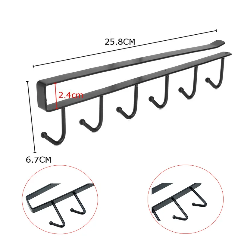 6 крюк под полкой кружки чашки хранения Кухня стеллаж для Mutifunctional