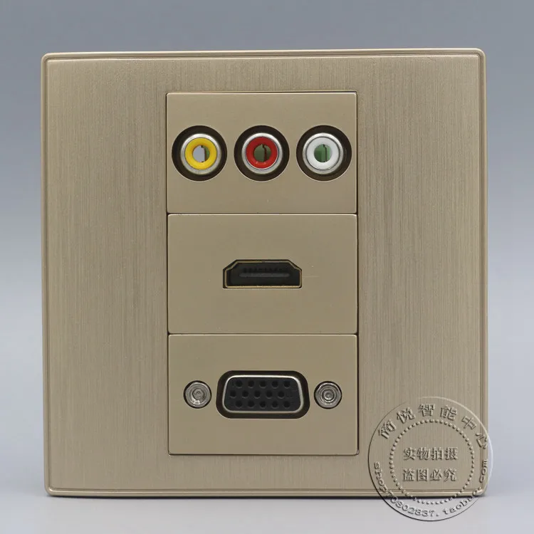 

RCA AV Multimedia Audio & VGA & HDMI Socket Outlet Panel Faceplate Home Adapter