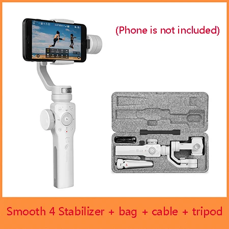 Zhiyun Zhi yun Smooth 4 3-Axis Focus Pull& Zoom возможность ручного стабилизатора для iPhone X 8 7 Plus samsung S8+ S8 - Цвет: Белый