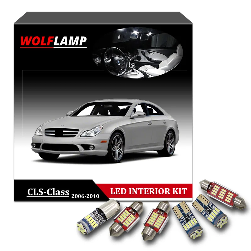 Wolflamp 18 шт. Синяя светодиодная интерьерная с CANBUS автомобильные огни для 2006 2010 Mercedes