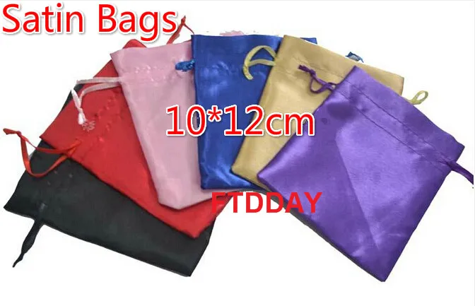 

100pcs/lot 10*12cm(4*4.7inch) 8*12cm lovely satin bag candy beads bags hair gift package wedding gift bag pouch packing bags