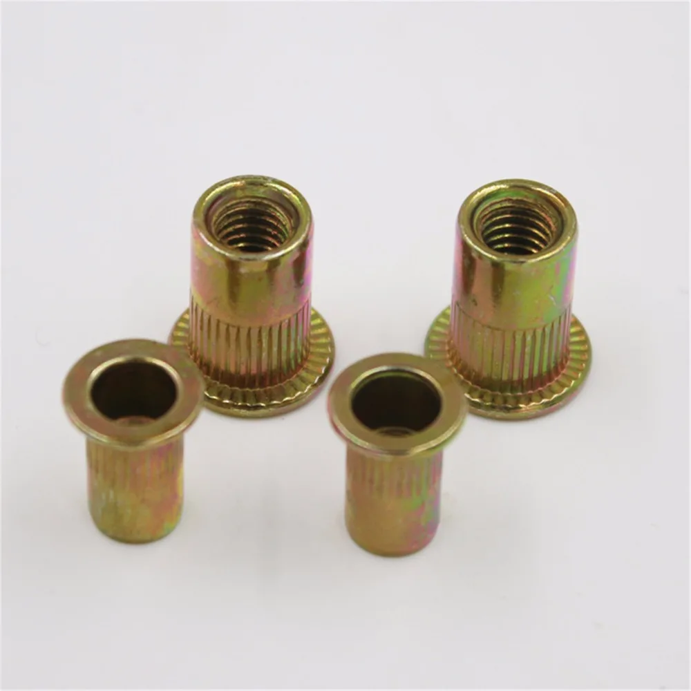 

20PC M8 M10 M12 Flat Head Blind Insert Knurled Pull Rivet Nut Countersunk Head Column Pattern Rivet Nuts