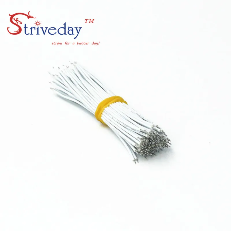 100 шт./лот UL1007 26AWG 10/15/20 см двойной пайки голову Fly джемпер кабель луженой медной проволоки DIY