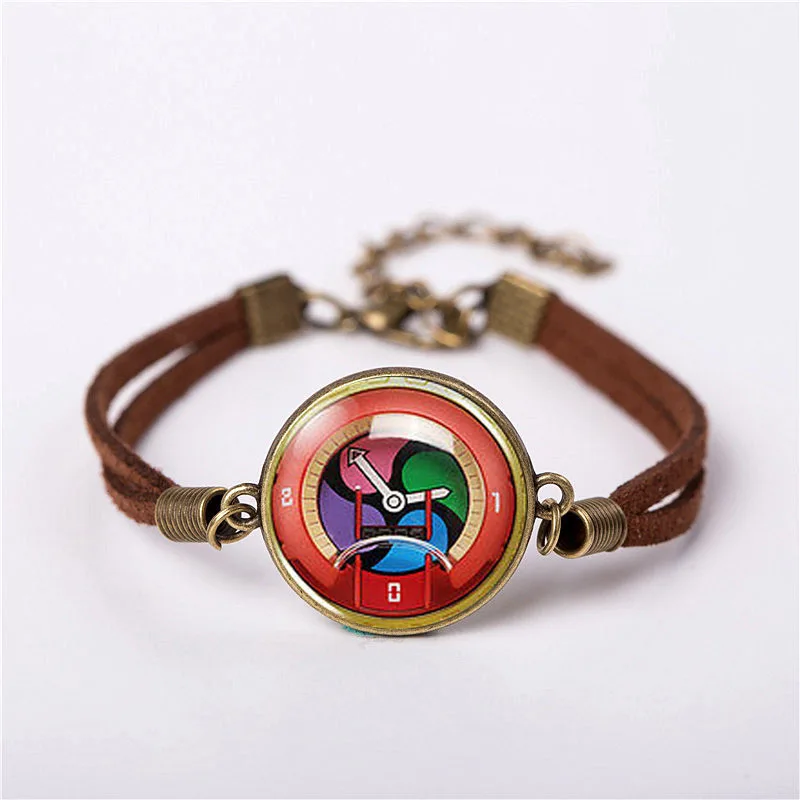 

JP Yokai Yo-Kai Youkai Watch Anime Cosplay Medal Plush Jewelry Vintage Fashion Leather Bracelet Gift Women Chain Men Necklace