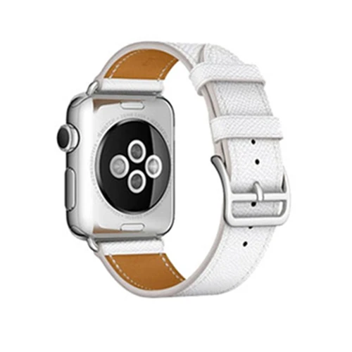 White Для Apple Watch Series 4 3 2 1 Swift кожаный двойной одиночный Тур часы группа Herm Логотип Ремешок для iWatch замена Браслет ремень - Band Color: White