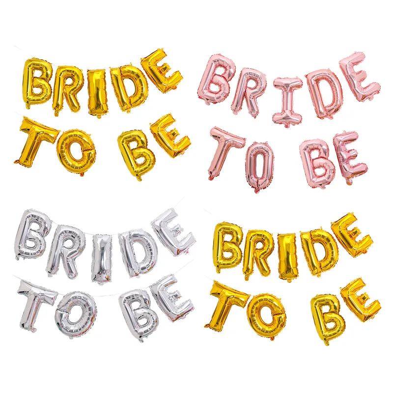 9 шт. 16 дюймов розовое золото невеста надувные буквы декорации на свадьбу