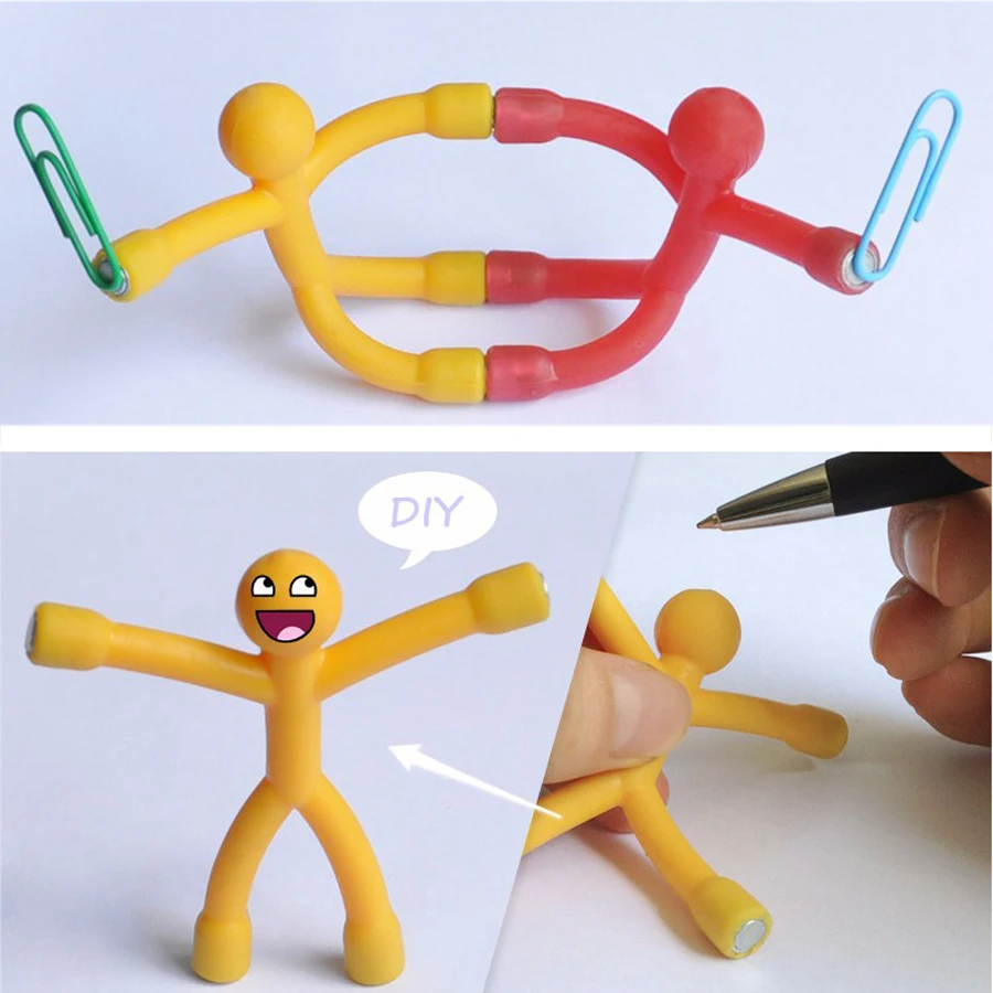 6 шт./лот магнит Бенди для мужчин Дети забавная игрушка фигурку EDC ручной Непоседа