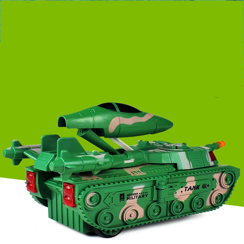 Electric Remote Control Toy Five-Channel One-Button Deformation Tank Aircraft With Light Children's Toys | Игрушки и хобби