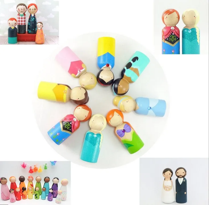 

50pcs/lot Boys Girls Shape Natural Wood Beads DIY Children Graffiti Toys Accessories Loose Wooden Beads 35mm 43mm 53mm 65mm