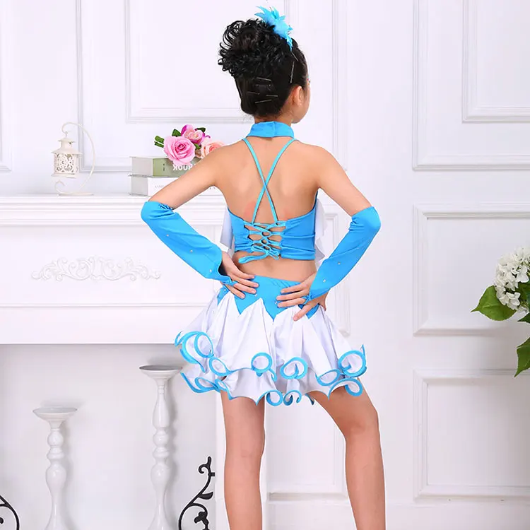 Белом исполнении ребенка Детская Балетная латинское платье для танцев девочки