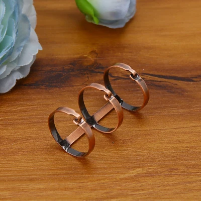 15MM Red copper 2 шт., креативный металлический Переплетчик для книг, откидные кольца, скрепки для скрапбукинга, фотоальбом, плоское кольцо, Переплетчик, настольный календарь, круг - Цвет: 15MM Red copper