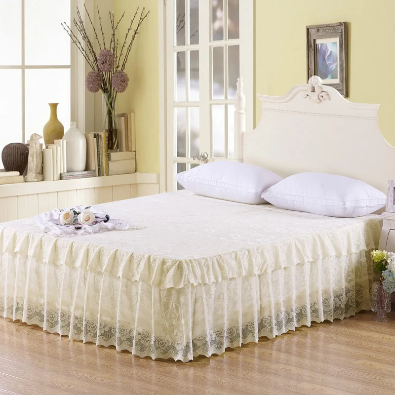 1PC Lace Princess Bedspreads Blanket Duvet Cover for Sofa Bedroom Travel Coverlets Throw Emf Protection European Style Bed Sheet - Color: Yellow