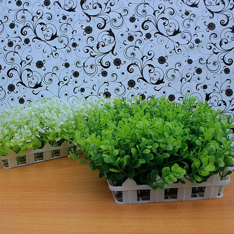 Artificial plants Potted Grass Money grass Fence simulation flower green potted bonsai Home Decor White Set | Дом и сад