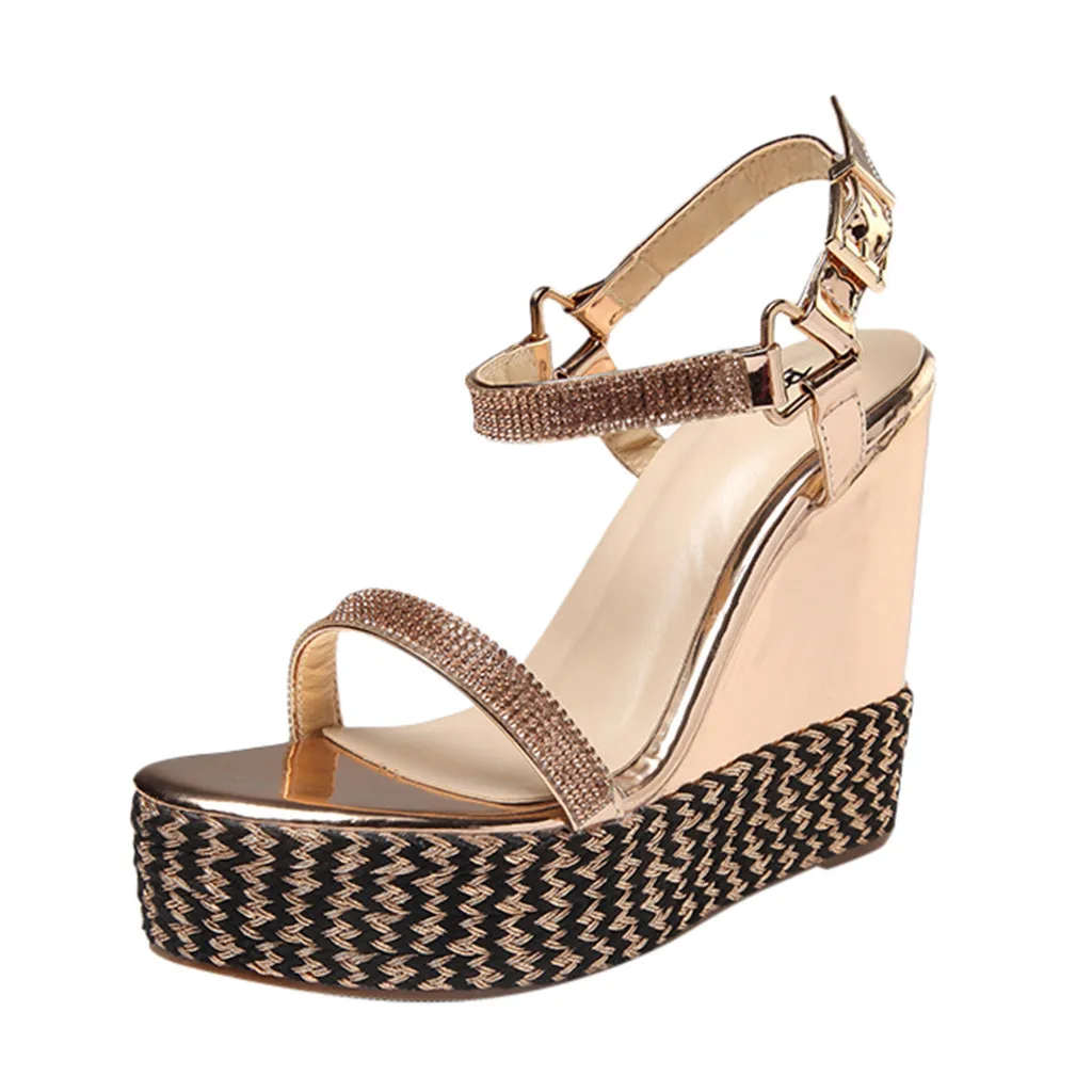 Модные женские водонепроницаемые сандалии на платформе с пряжкой обувь танкетке