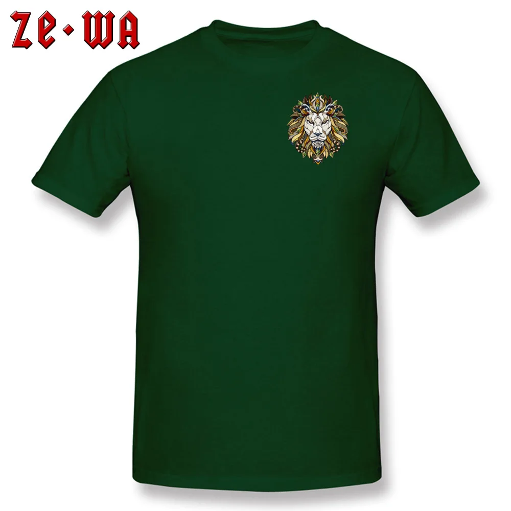 Мужская футболка в английском стиле с рисунком льва раннего отца хлопковая ткань