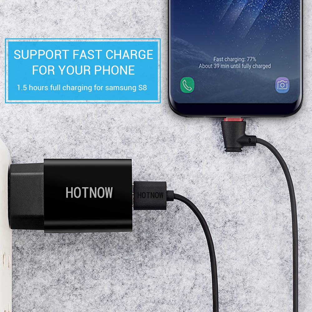 HOTNOW usb type-C кабель для мобильного телефона type-C зарядный провод Быстрая зарядка USB C кабель для samsung S9 S8 для Xiaomi mi9 Redmi note 7