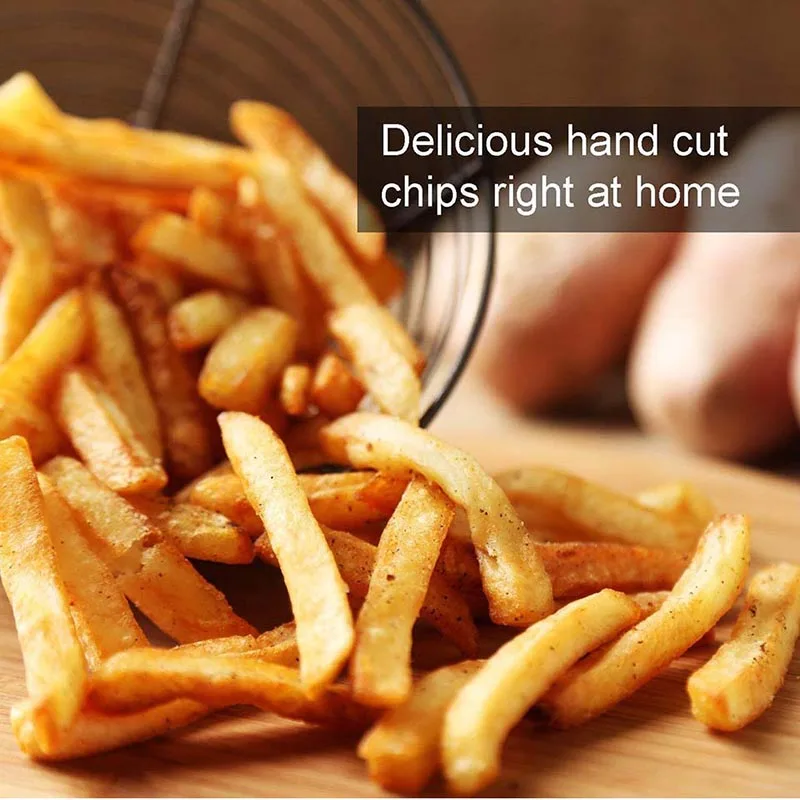 

TEENRA 2 Blades Stainless steel French Fries Cutter Potato Chip Cutter Machine Potao Slicer Chopper Potato Cutter Peeler