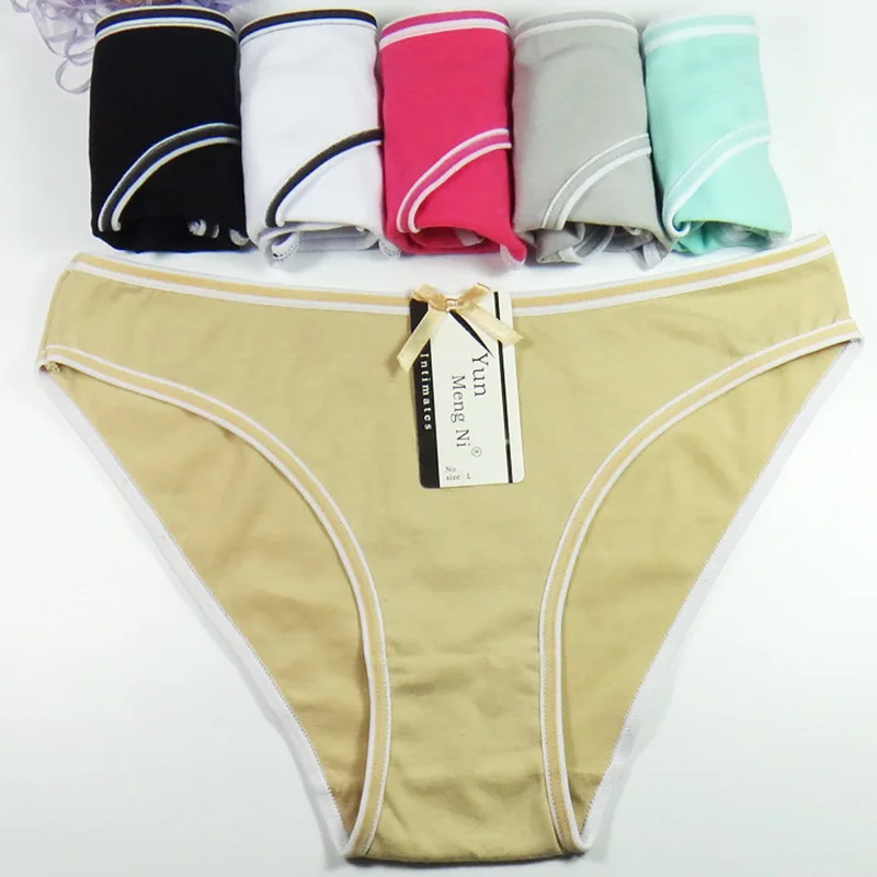 

Hot Selling New Cotton women's briefs fashion Women's Underwear Pure Color All-cotton Briefs 89161