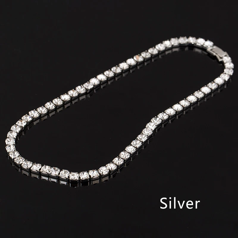 Silver Роскошные сверкающие амулеты Чокеры ожерелья женские подарки массивное ожерелье кубический цирконий для женщин брендовые ювелирные изделия аксессуары - Окраска металла: Silver