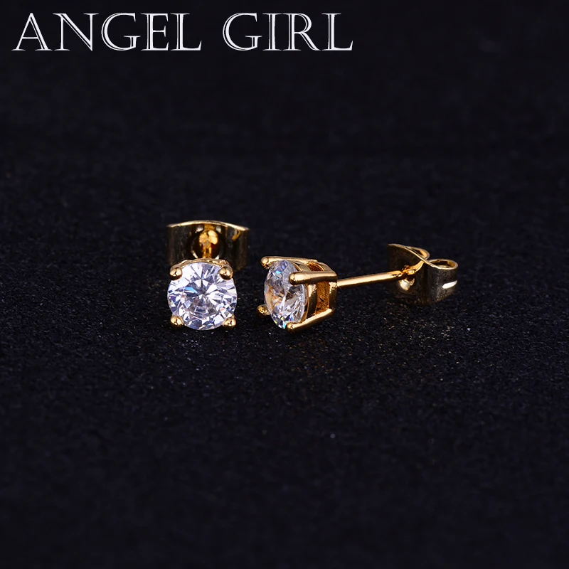 Angel Girl модные популярные круглые 3 мм Австрийские кубические циркония серебряные