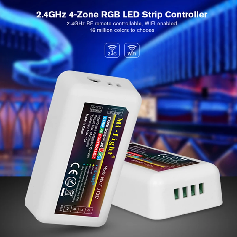 Mi Light FUT037 беспроводной 2 4G 4 зоны RF RGB LED контроллер для гибкой 5050 3528 Led полосы