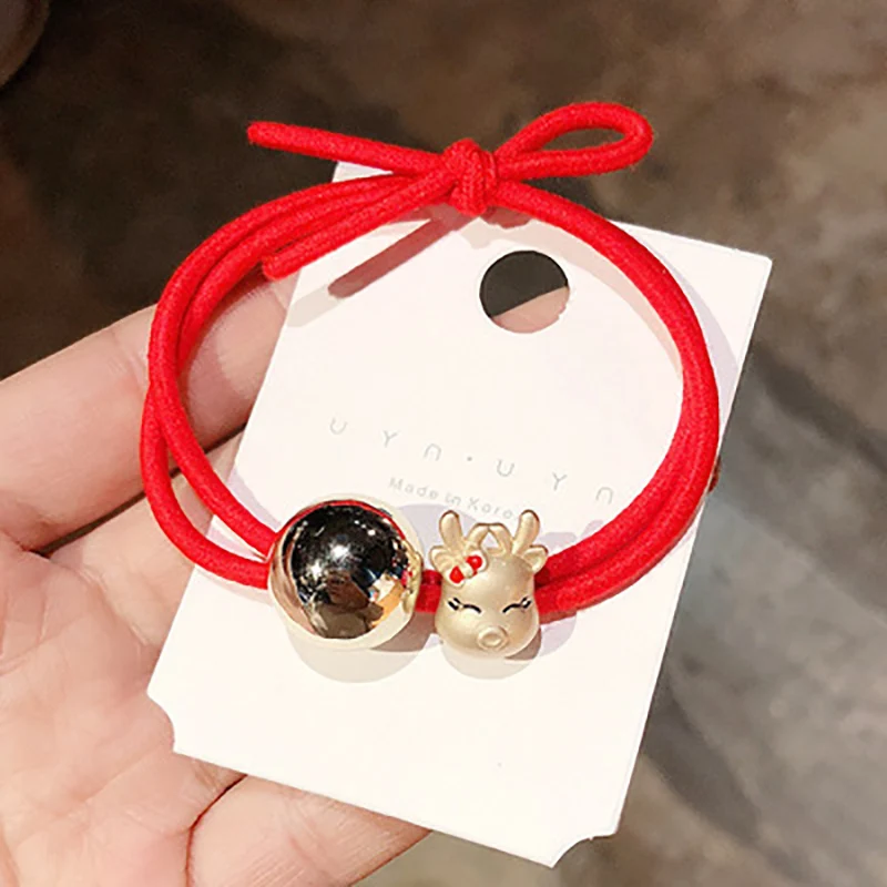 Baby Girl Ball Cartoon Animal Elastic Headbands Holiday Party Hair Band Headwear Accessories Good Luck Red Rope Wristband 13 | Детская