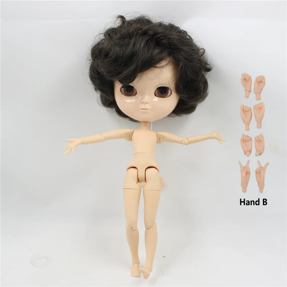 doll with hand B Ледяной DBS кукла мальчик кукла шарнир тело короткие черные волосы сторона расставание без макияжа 1/6 натуральная кожа - Цвет: doll with hand B