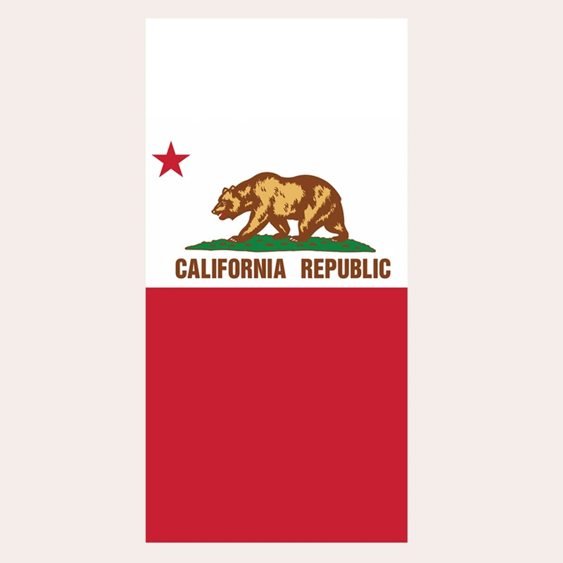 Пляжное полотенце для путешествий Love California Rebulic Флаг США взрослых флаг штата