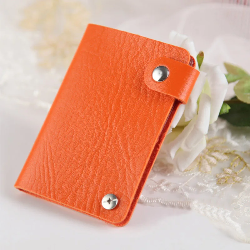 Orange Card holder Модный вращающийся чехол из искусственной кожи с Функция 10 для карт, визитница, сумка для кредитных карт и паспорта - Цвет: Orange Card holder