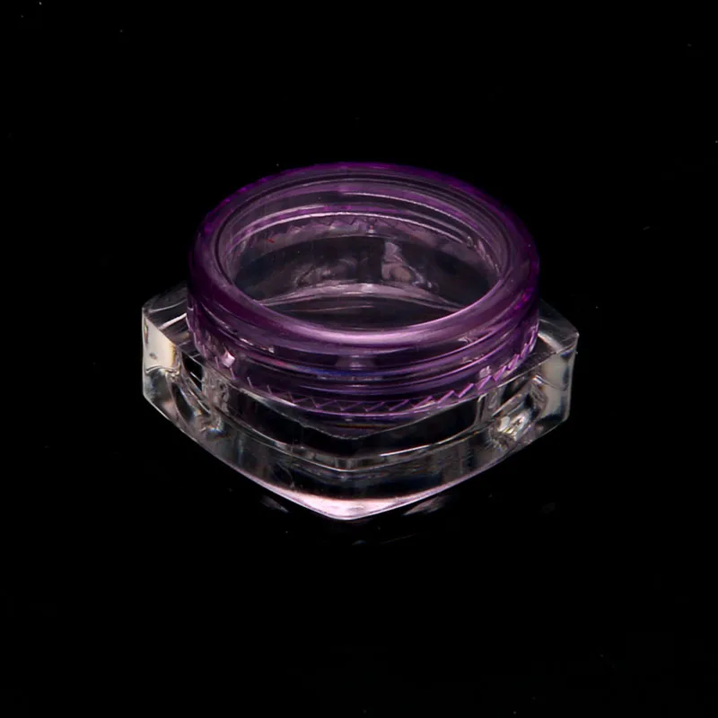 Purple 10 шт. прозрачная маленькая Квадратная бутылка 5 г Косметическая пустая банка горшок тени для век бальзам для губ крем для лица контейнер для образцов - Цвет: Purple