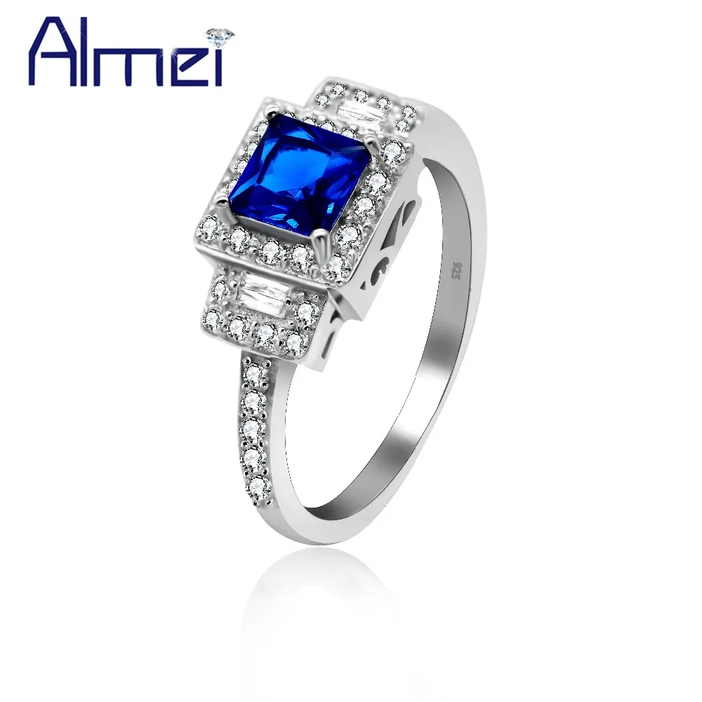 Almei 40% цельное свадебное кольцо из настоящего серебра 925 пробы женские кольца с