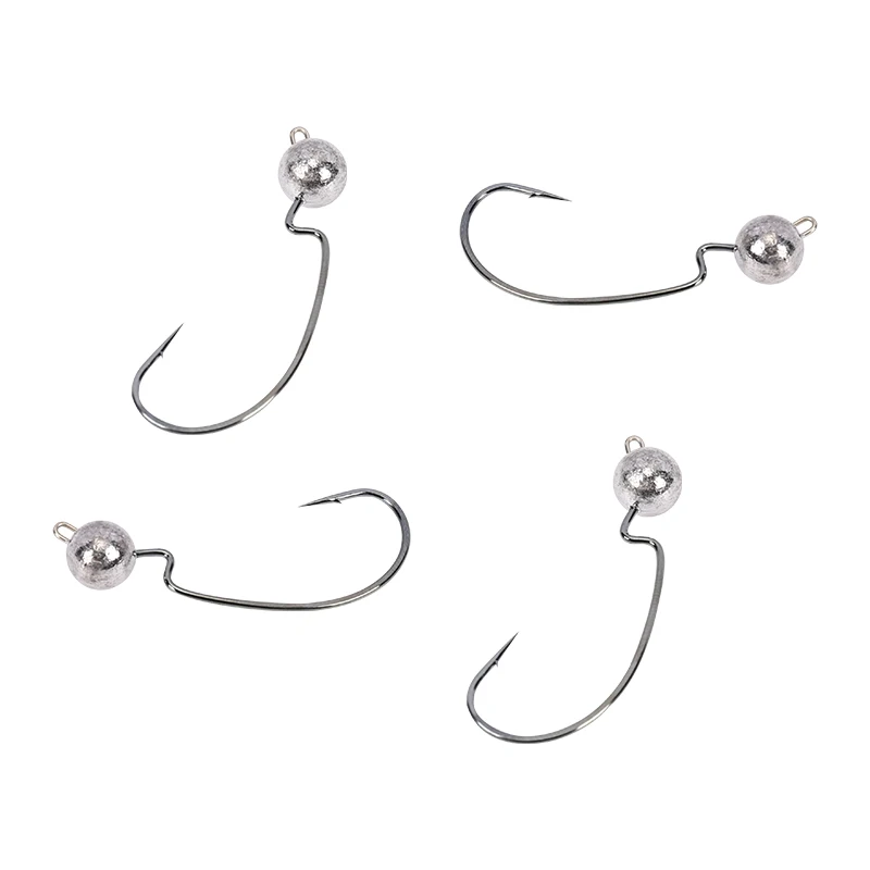 TSURINOYA рукоятки привести острые Крючки 3.5g/5g/7g Jig Head крючки искусственные черви для