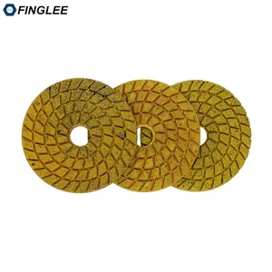 FINGLEE 3 шт.лот 100 мм супер агрессивные диам полировальные колодки медные Бонд мрамор гранит шлифовальный терраццо быстрое шлифование