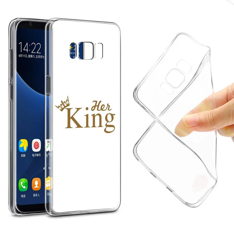 Чехол KISSCASE King с рисунком для Samsung Galaxy S8 Queen чехол S6 S7 Edge S9 Plus A3 A5 A7 2016 J3 J5 J7 2017 чехлы |