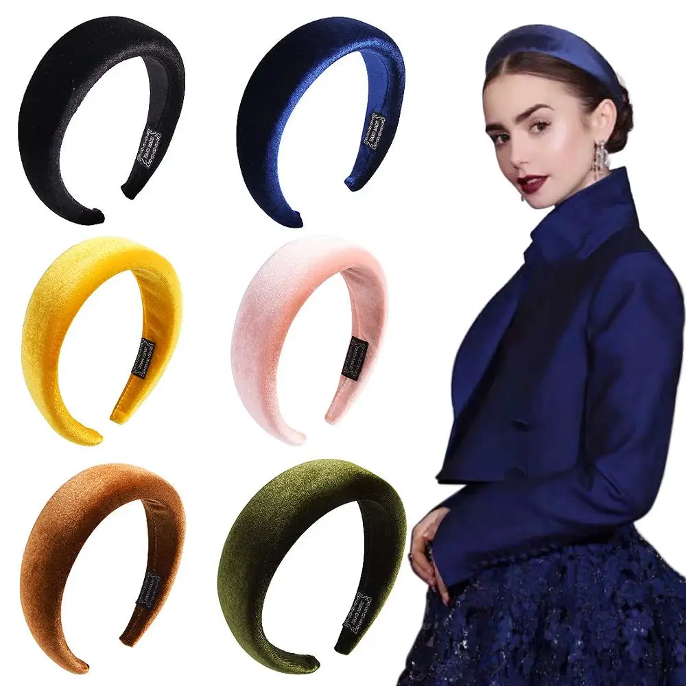 

Ins 5cm Wide Thick Hair Bands For Women Headband Solid Hairband Vintage Hair Hoop Sponge Gumki Do Wlosow Girls Hair Accessories