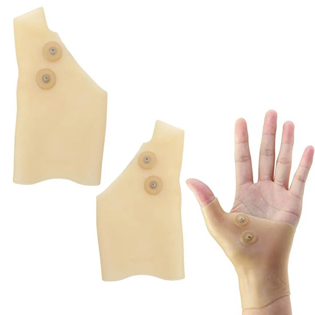 

2 Pcs Silicone Magnetic Therapy Gel Wrist Glove Support Hand Thumb Gloves Pain Ease Healthcare Arthritis Pressure Corrector MFJ9