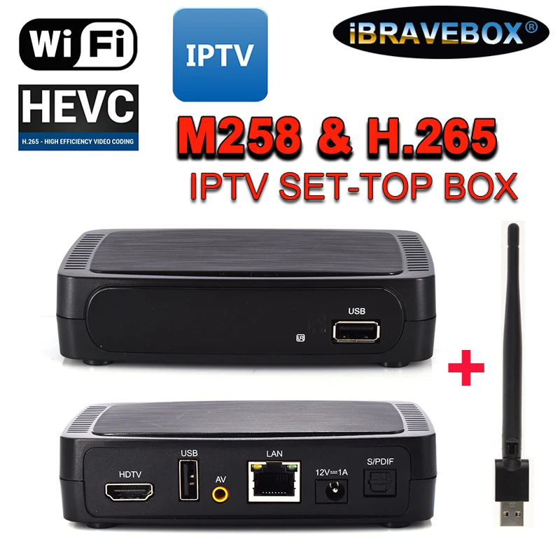IBRAVEBOX M258 IPTV BOX 2 ГБ DDR3 sat декодер с usb wifi адаптером OTT box Set Top Box|Спутниковое ТВ| |