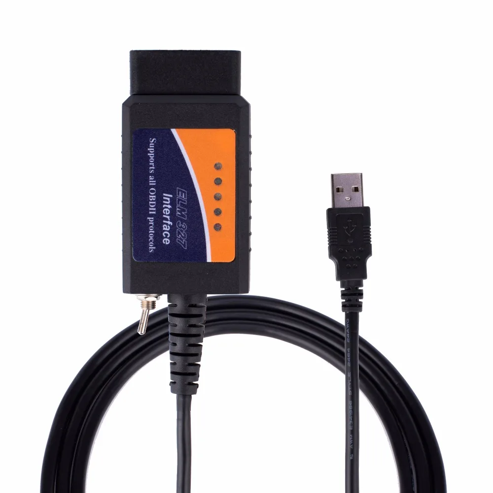 OBD/OBDII сканер ELM327 USB FTDI FT232RL чип ELM 327 Автомобильный диагностический интерфейс сканирующий инструмент поддерживает все OBD 2 протоколы Diag инструмент