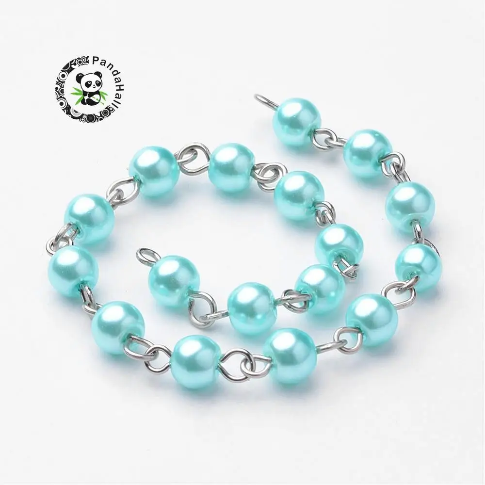 5 нитей/партия стеклянные жемчужные бусины ручной работы цепочки со стеклянными